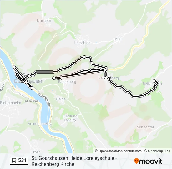 531 Bus Line Map