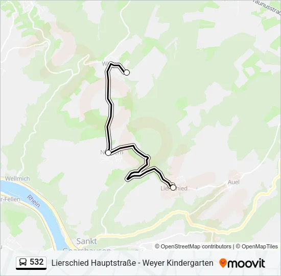 532 Bus Line Map