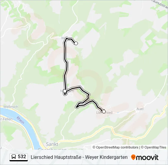532 Bus Line Map