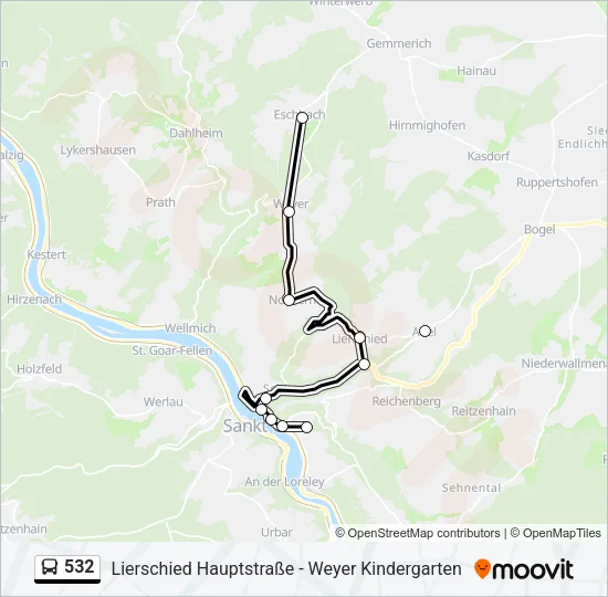 532 Bus Line Map