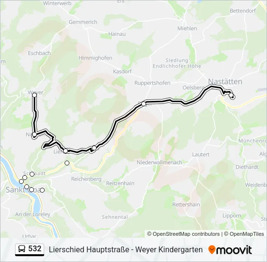 532 Bus Line Map