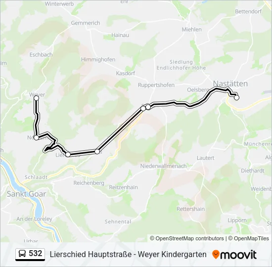 532 Bus Line Map