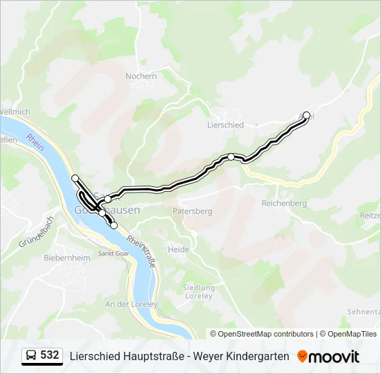 532 Bus Line Map
