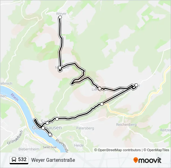532 Bus Line Map