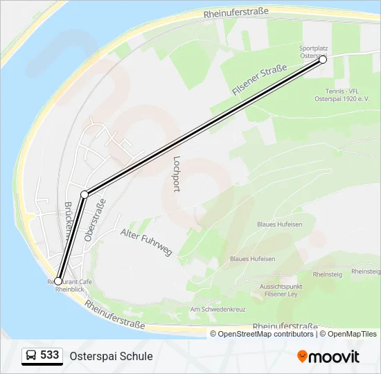 Buslinie 533 Karte