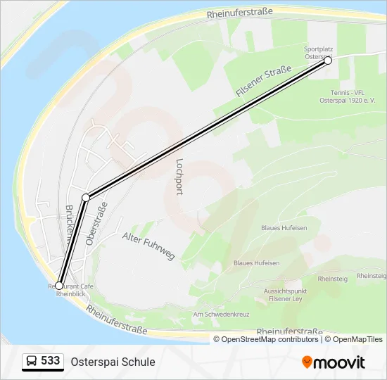 533 Bus Line Map