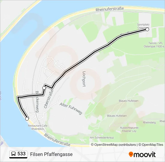 533 Bus Line Map