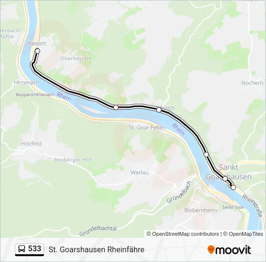 533 Bus Line Map