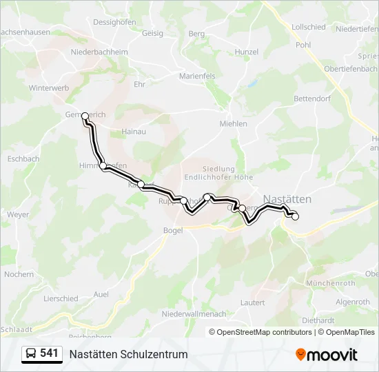 541 Bus Line Map
