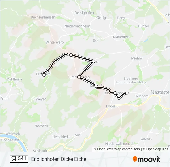 541 Bus Line Map