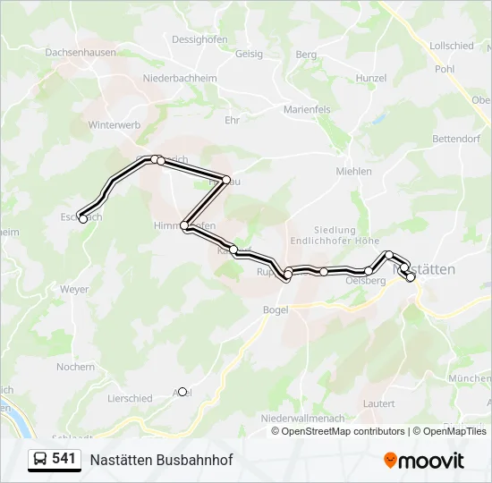 541 Bus Line Map