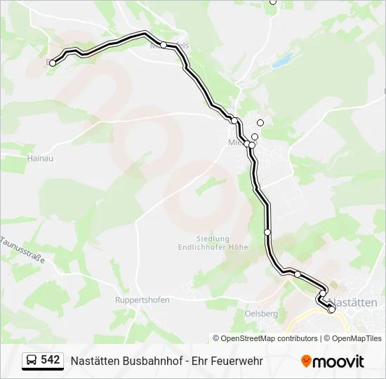 542 Bus Line Map
