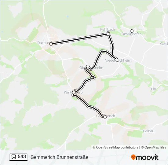 543 Bus Line Map