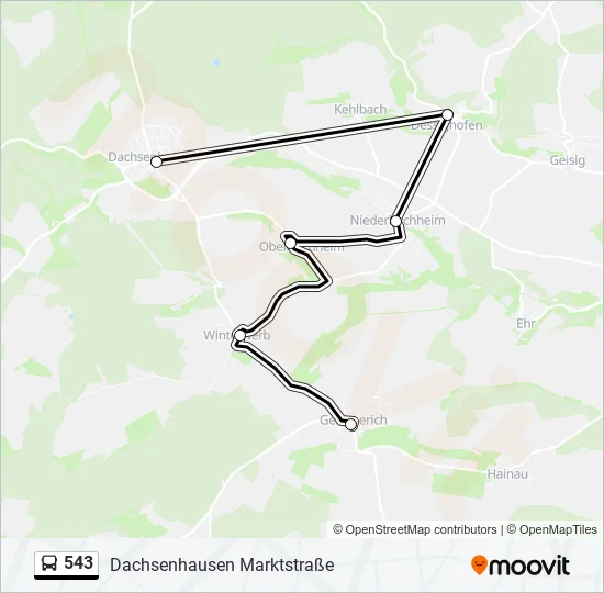 543 Bus Line Map