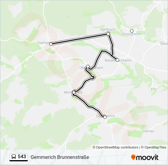 543 Bus Line Map