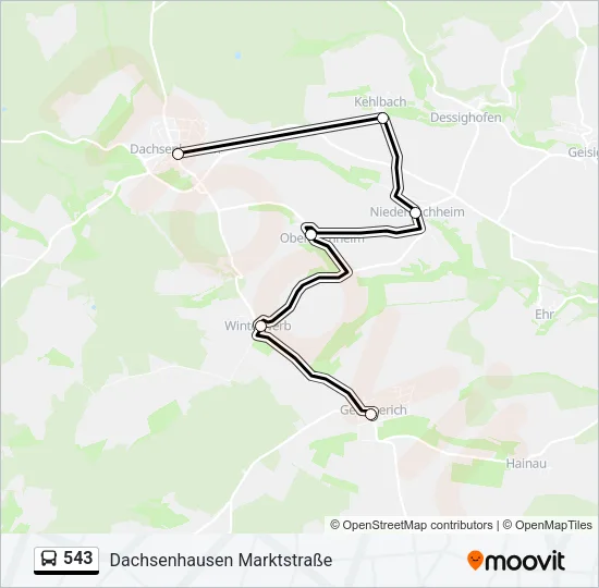 543 Bus Line Map