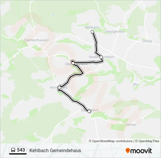 543 Bus Line Map