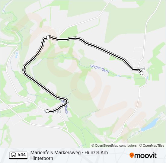 Автобус 544: карта маршрута