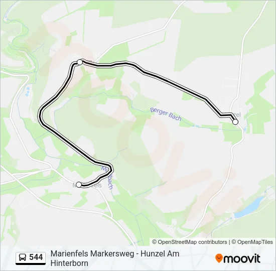 544 Bus Line Map