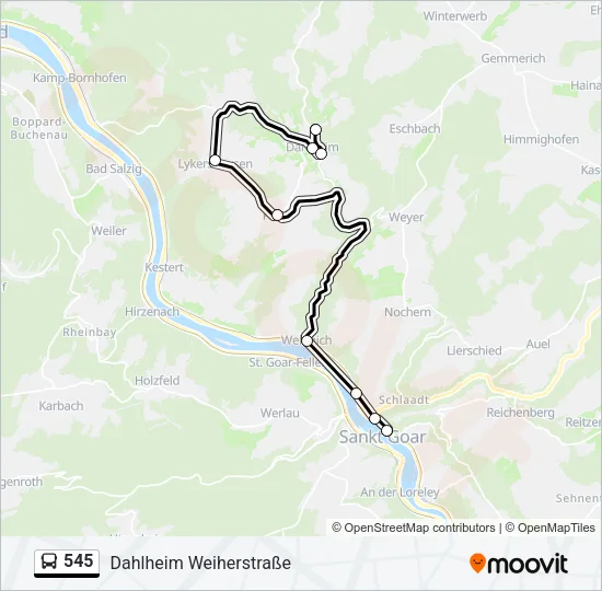 545 Bus Line Map