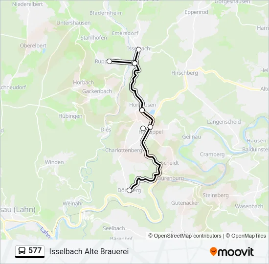 577 Bus Line Map