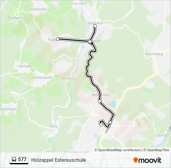 577 Bus Line Map