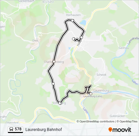 578 Bus Line Map