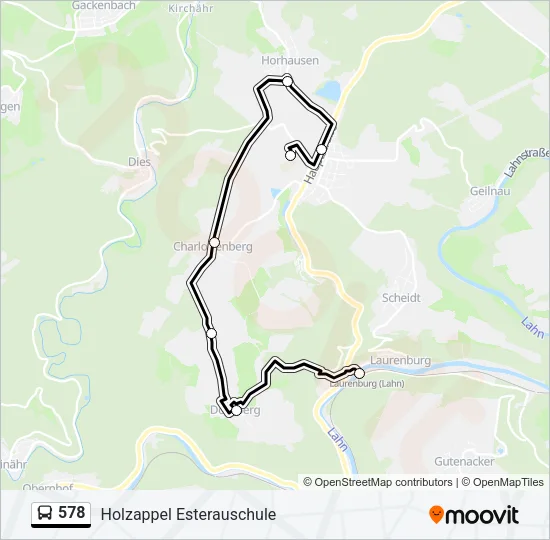 578 Bus Line Map