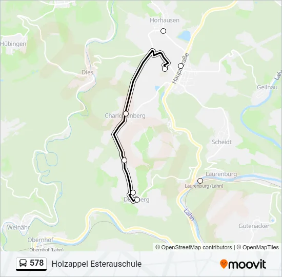 578 Bus Line Map