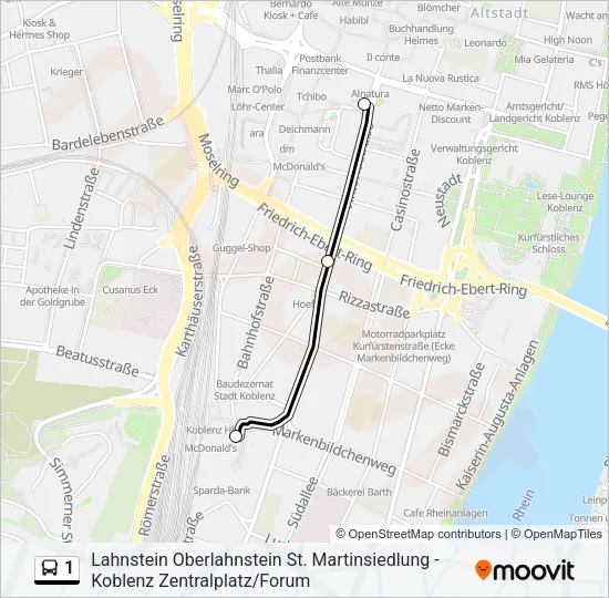 1 Bus Line Map