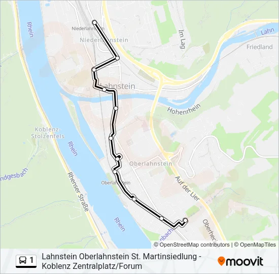 1 Bus Line Map