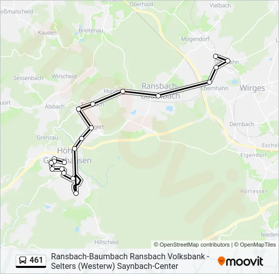461 Bus Line Map