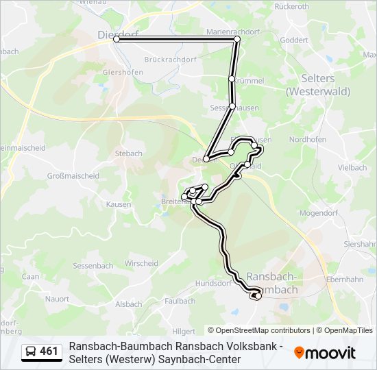 Автобус 461: карта маршрута