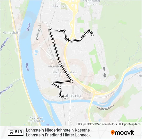 Автобус 513: карта маршрута