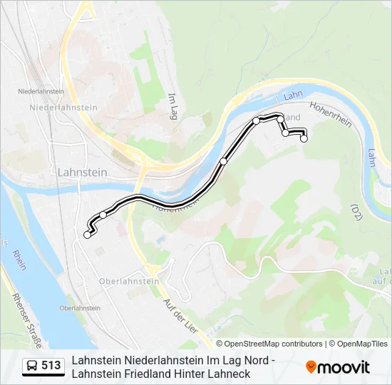 513 Bus Line Map