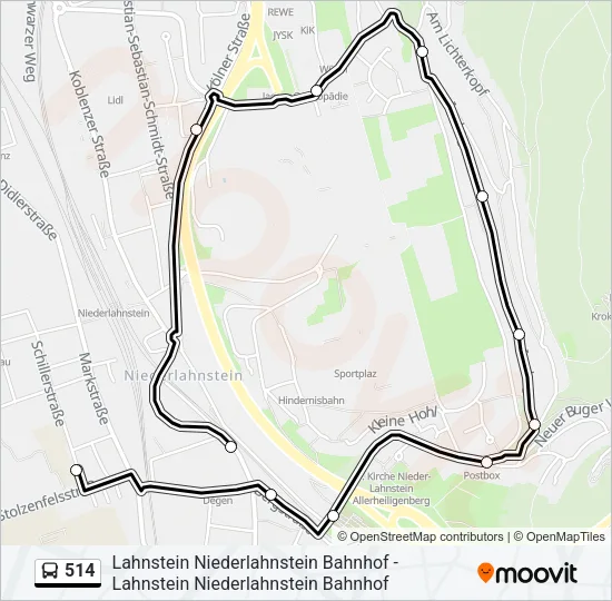 514 Bus Line Map