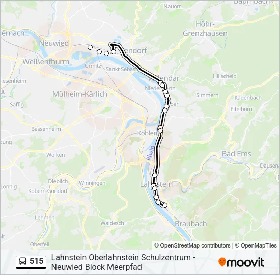 515 Bus Line Map