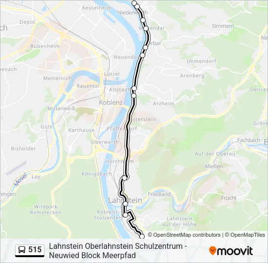 515 Bus Line Map