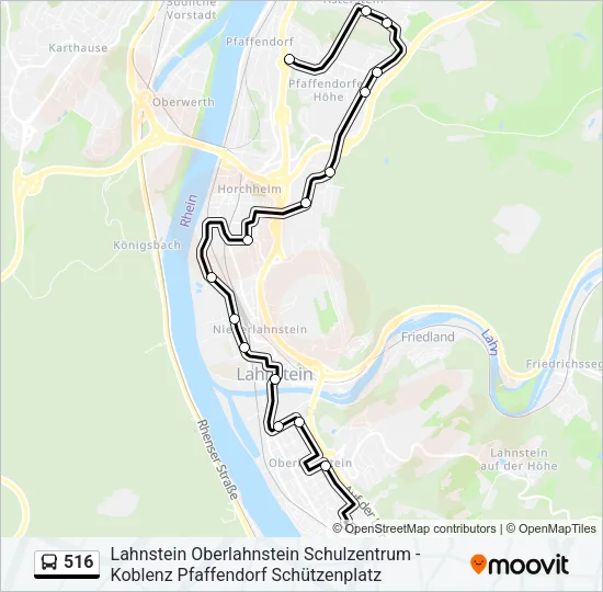 516 Bus Line Map