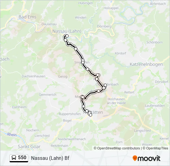 550 Bus Line Map