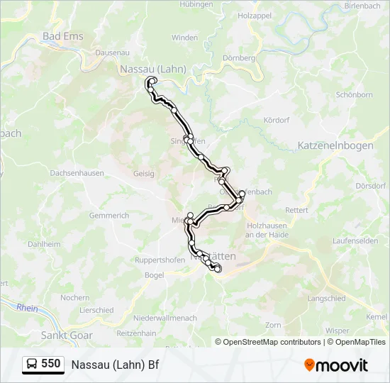 550 Bus Line Map