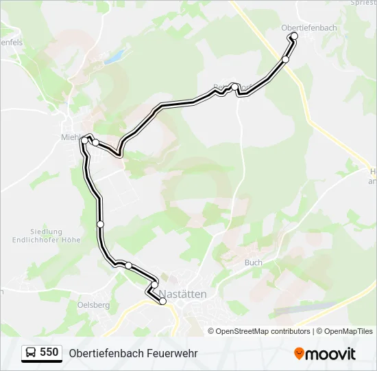 550 Bus Line Map