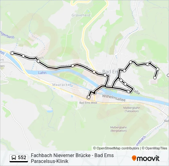 552 Bus Line Map