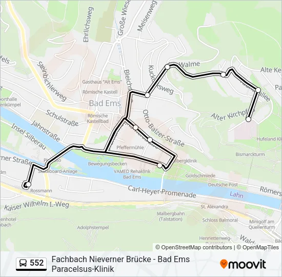 552 Bus Line Map