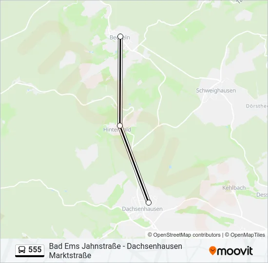 555 Bus Line Map