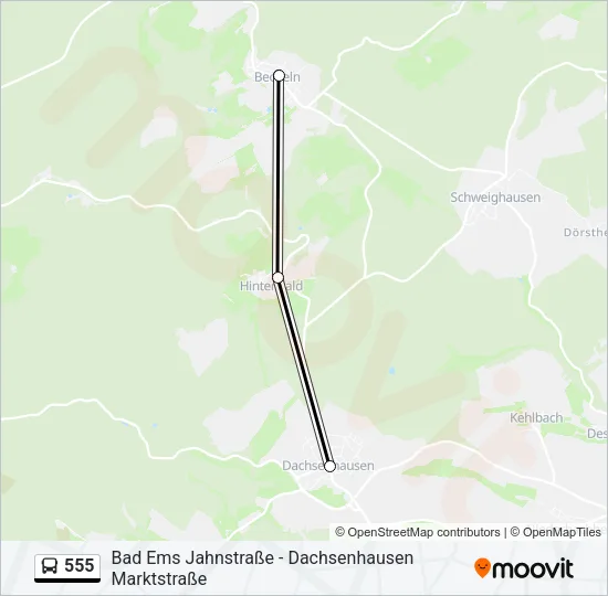 555 Bus Line Map