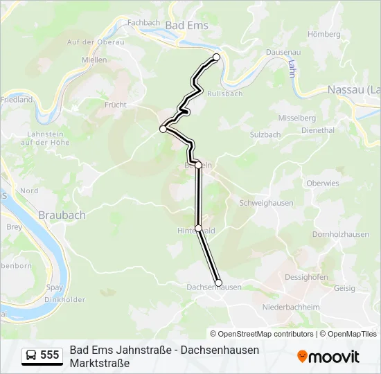 555 Bus Line Map