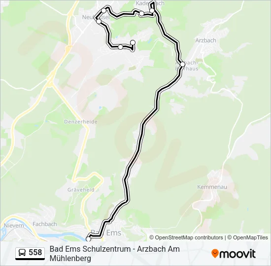 558 Bus Line Map