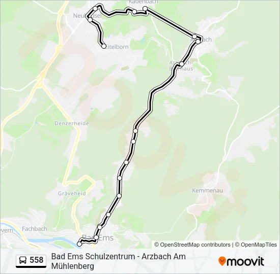 558 Bus Line Map