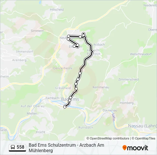 558 Bus Line Map